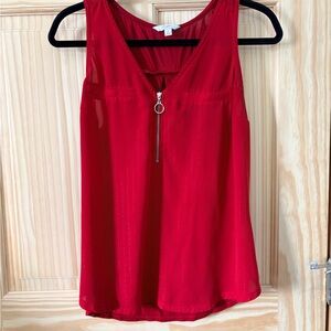 Candie's Red Zip-Front Sleeveless Tank Top